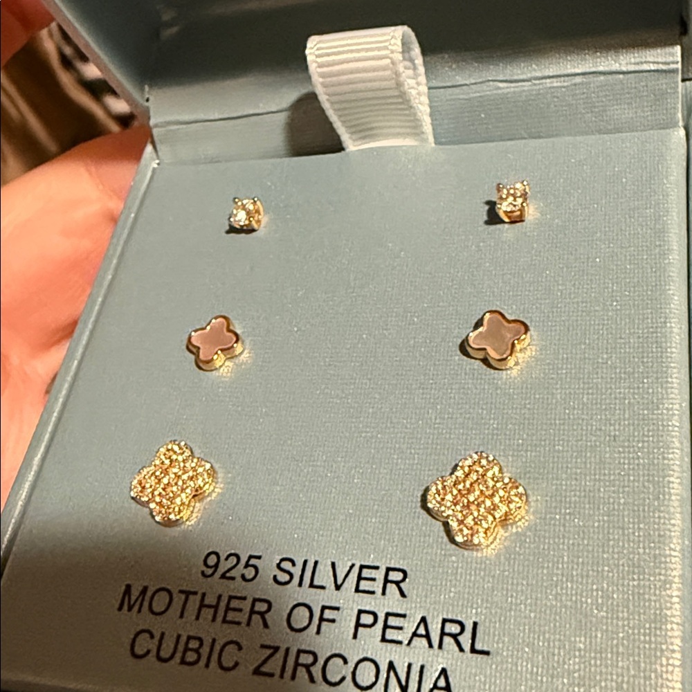 Charlotte & Lexi Mother of Pearl and 925 Silver Earrings Set - Picture 4 of 4